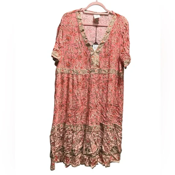 Knox rose v-neck coral floral mini dress - Picture 1 of 6